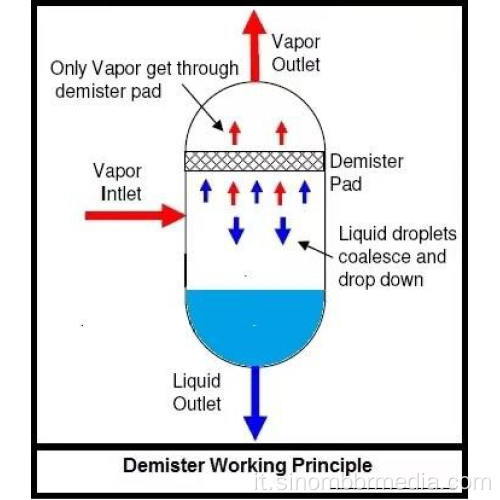 Demister del deflettore e eliminatore di nebbia di tipo pala